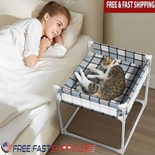 Pet Bed Dogs Bedside Elevated U-Shaped Guardrail Cozy Durable Stainless Steel US