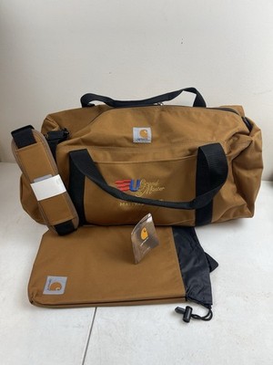 NEW - Carhartt Classic Canvas Duffle Bag Brown Black w Parcel Bag