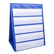 Double Sided Desktop Pocket Chart, 17 x 13inch Self-Standing Tabletop Desktop...