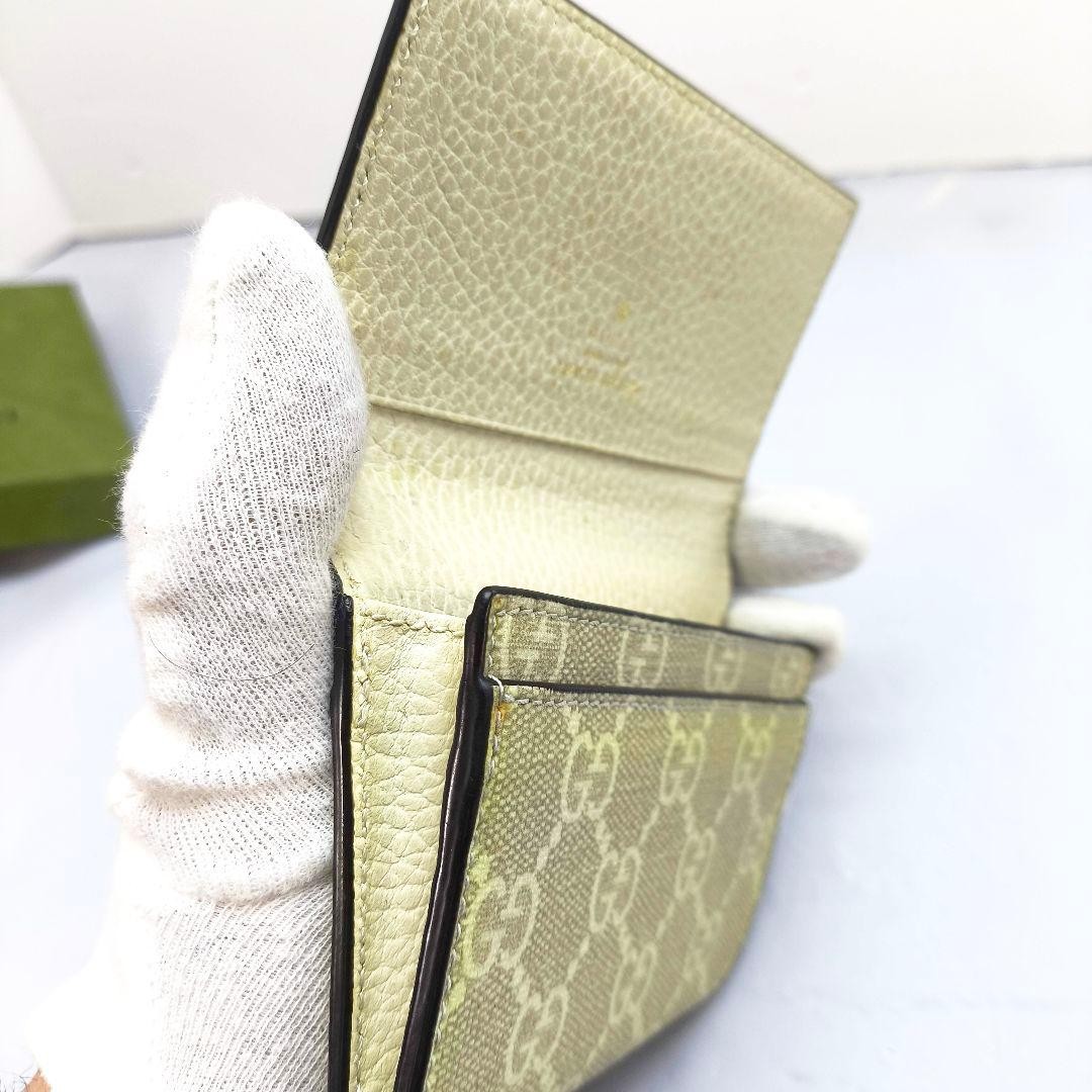 Gucci GG Supreme Card Case Beige Ivory Leather PVC Unisex thumbnail 13