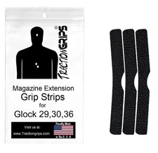 3-pack Tractiongrips grip tape overlay for Glock 30, 36 mag extension