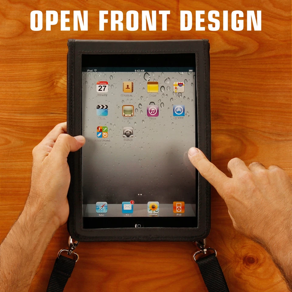 Neoprene Tablet Sleeve with Open Front & Adjustable Shoulder Strap (Black) - Image 4 of 4