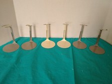 Lot 6 Vintage Metal Doll Stands Adjustable 4 Kaiser 2 Summco 6"-7" Gray Tan