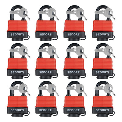 Sedorti Colored Waterproof Padlocks Red-Covered Laminated Steel Lock Same Color