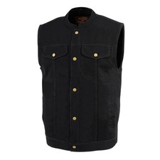MILWAUKEE PERFORMANCE MENS BLACK COTTON DENIM VEST w/ CONCEAL GUN POCKET - SAFV