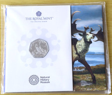 Royal Mint Megaloceros Giant Deer History Museum 2024 50p UK Coin Sealed Pack - Available on eBay