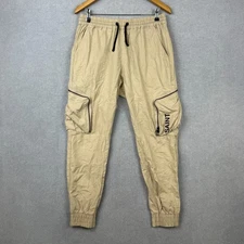 Saint Morta Pants Mens Large Beige Cargo Zipped Pockets Elastic Waist Jogger