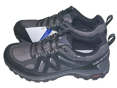 Salomon Mens Size 10 Evasion 2 Cs Wp Hiking Trail Shoe Magnet/Black Heavy Duty