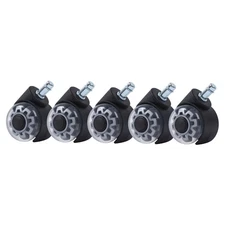 2 Inch Office Chair Replacement Rubber Caster 360° Swivel Wheels Pack Of 5