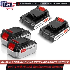 20V Lithium 6.0Ah/3.0Ah Battery for Black and Decker 20 Volt Max LBXR20 LBXR2020