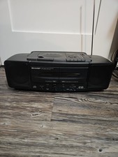 Sharp Boombox WQ-CD66 Cd Dual Cassette Am/fm Radio- Tested SEE DESCRIPTION
