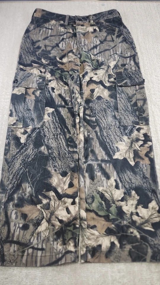 Calça Camuflada Vintage Jerzees Masculina Pequena Carvalho Musgoso Carga EUA 90s Baggy Y2K Break Up - Imagem 2 de 4