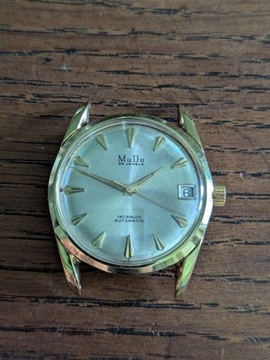 MuDu, Felsa 4007a, Herren 10 Mikron vergoldete Automatikuhr, tickt #S293