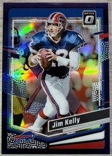 Mint 2023 Donruss Optic Jim Kelly Purple Prizm /50 Buffalo Bills #21 Legend