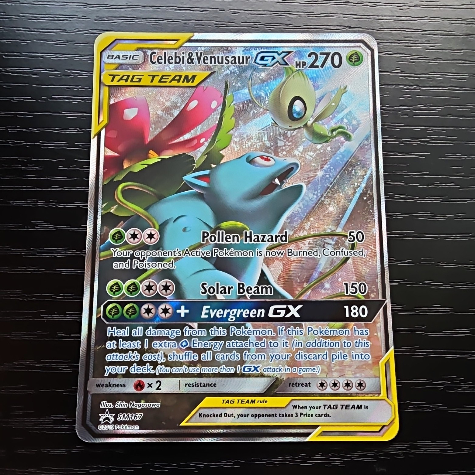 Celebi & Venusaur GX SM167 TAG TEAM Promo Holo Pokemon TCG Card