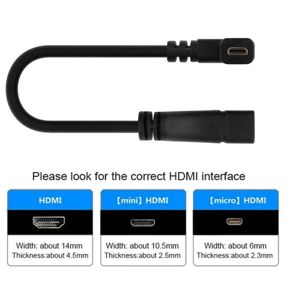 Micro HDMI Male to HDMI Female 4K60hz HDTV 90 Degree Left Angled Cable Adapter - Image 4 of 4