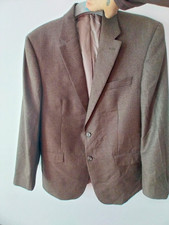 Chaps Brown Tweed Suit Jacket Blazer 42R L Single-Breasted Two-Button Notch
