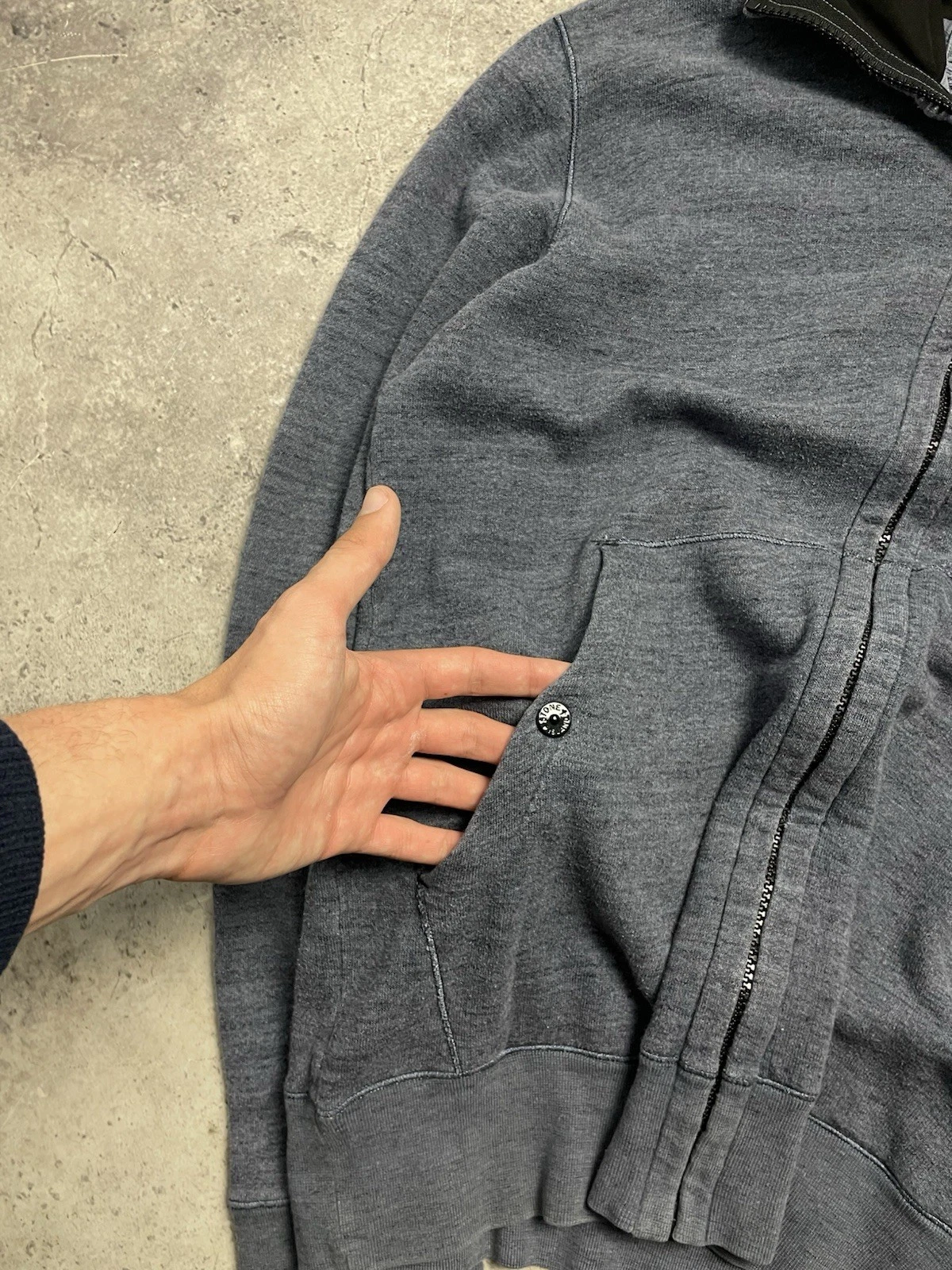 Felpa con cappuccio e zip Stone Island vintage