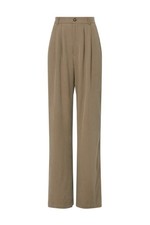 Reformation Mason Pants Brown Pleated Trousers Size 12 New 
