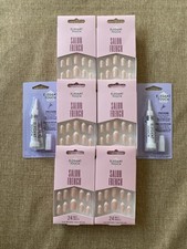 Elegant Touch Sheer Tint False Nails Bulk Lot x6 Packs + 2x Precision Nail Glue