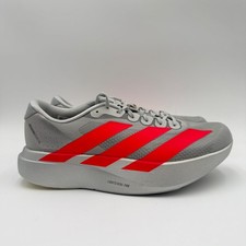 Adidas Men's Size 9 ADIZERO EVO SL Grey Silver Lucid Red KI3381 Running NEW