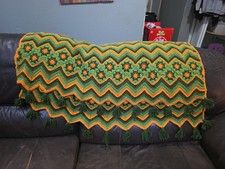 Vintage Crochet Afghan Blanket 40x54 Homeade ...