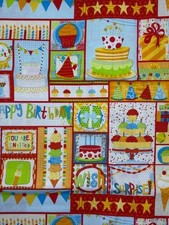 Surprise Birthday Fabric by Bo Bunny Riley Blake C3950 Cotton 44" BTY
