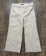 Counterparts Pants Mid Rise Crop Pull on Size M (W30xL22) Luxe Stretch Tan NWT