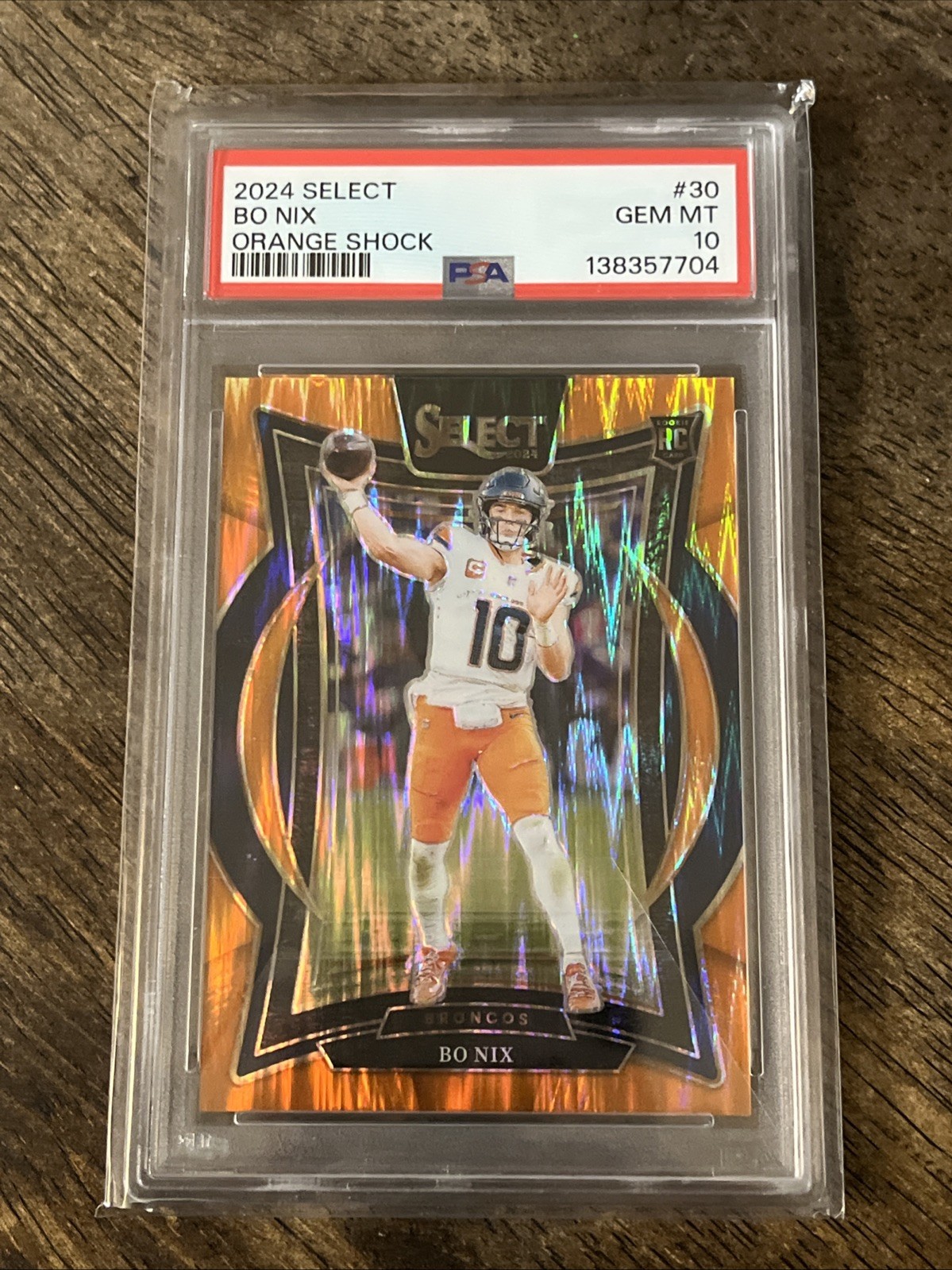 2024 BO NIX 493/499 PSA 10 SELECT ORANGE SHOCK #30 Broncos Football Color Match