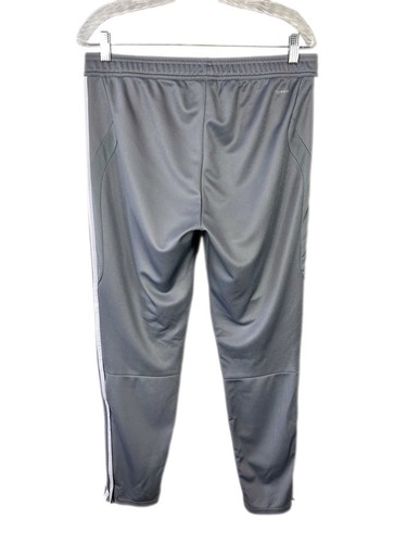 Adidas Womens Size L Tiro 19 Track Pants Grey/White Ankle Zip Pockets Tapered - Picture 10 of 24