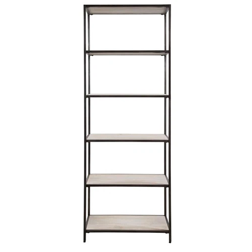 Uttermost Baldwin Contemporary Wood/Iron Etagere in White Wash/Black - Picture 3 of 5
