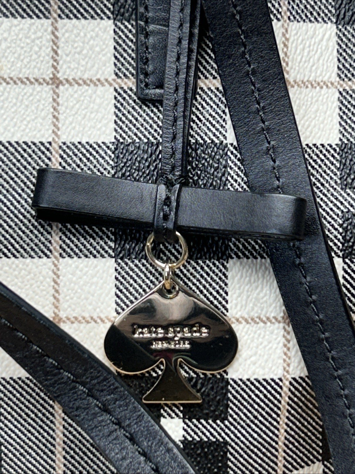 KATE SPADE Hawthorne Lane Plaid Ryan Tote Light Shale Coated Canvas thumbnail 3