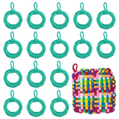 100 Stück elastische Topflappenschlaufen Cyan, Nachfüllschlaufen für Webrahmen