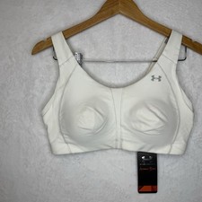 Under Armour 38D UA Heat Gear Hi Impact 2.0 Sports Bra White