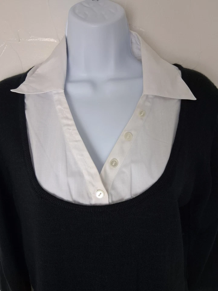 Vintage Black Midi Sweater Dress XL Gothic Wednesday Addams Dark Academia - Image 3 of 4