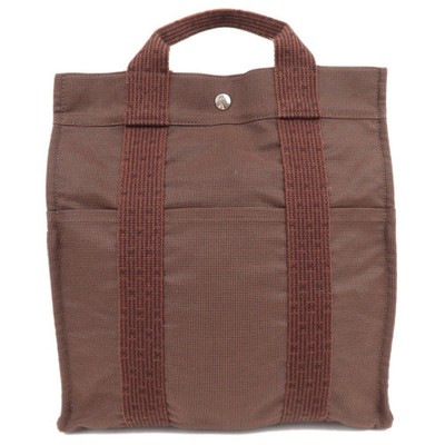 HERMES Her Line A Dos MM Canvas Backpack Brown Silver HDW  display picture 2