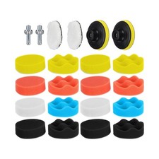 22pcs 3 Inch Buffing Pads Kit Foam Wool Material M10 Drill Adapter For Auto