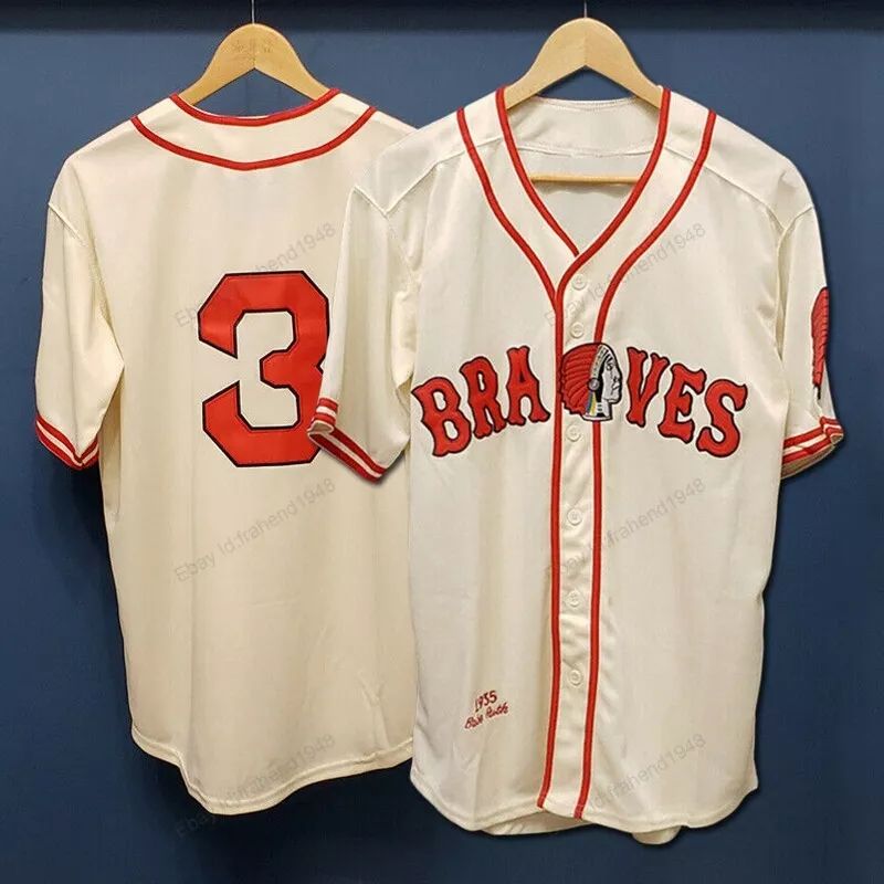 1935 Babe Ruth #3 Braves Baseball Jerseys Boston Retro Sewn Beige Custom  Names