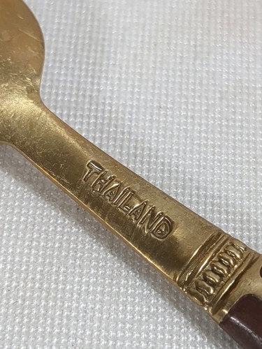 VINTAGE 23 Mini Bronze Demitasse Spoon w/Wood Handle Made In Thailand NEW/USED - Picture 13 of 14