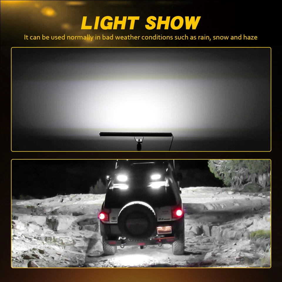 7"14"20"26"32"42"50" LED Light Bar Combo Driving For Toyota 4Runner Tacoma RAV4 - Image 4 of 4