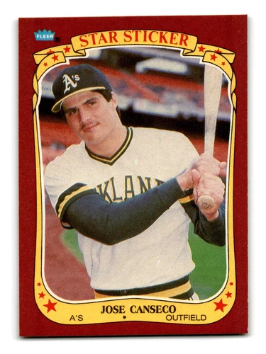 Jose Canseco 1986 Fleer Star Stickers #19 Oakland Athletics NM-MINT