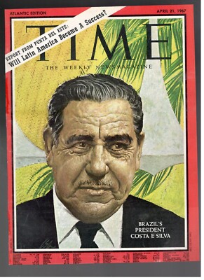 Brazil President Costa E Silva 1967 Time Cover 1 Original Page Frame