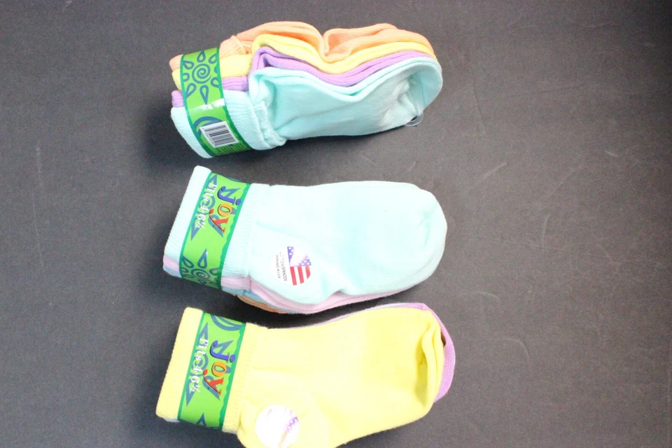 8 Pairs Pastel Ankle BOBBIE AND CASUAL SOCKS GIRLS 4-6.5  CREW PINK PURPLE - Image 4 of 4