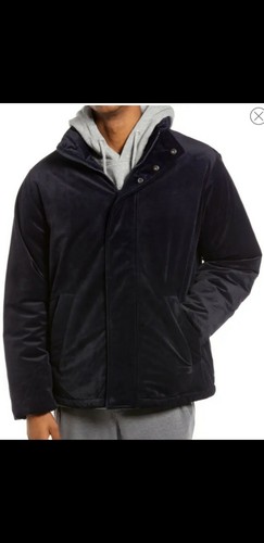 Topman Navy Velvet Puffer Chilly Day 