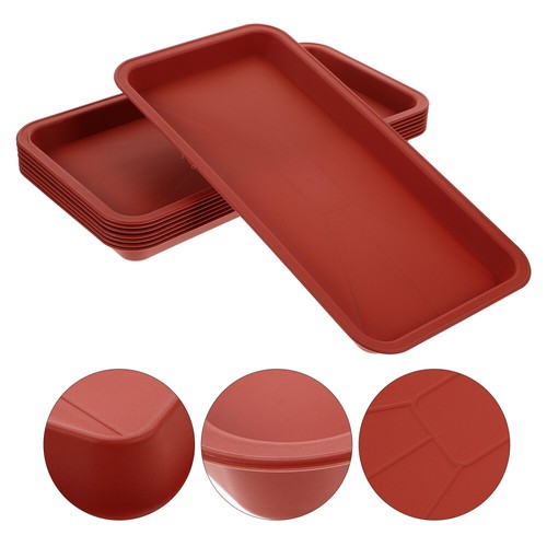 8 Pcs Flower Pot Tray Planter Plate Rectangular Saucer Container - Picture 6 of 12