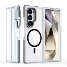 For Samsung Galaxy Z Fold 6 Military-Grade Magsafe Transparent Lens Frame Case