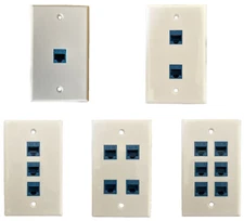CAT5e Ethernet RJ45 Wall Plate 1 2 3 4 6 Port Single Gang Keystone Coupl Network
