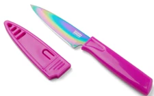 Kuhn Rikon Rainbow Unicorn Non-Stick Paring Knife Safety Sheath 3.70" Blade NEW
