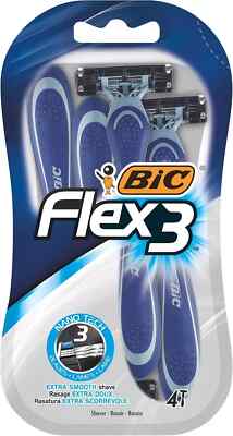 BIC Flex 3 Herren Rasierer Dreiklingen 4er Pack bequeme Rasur für Ihn