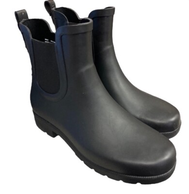 Eddie Bauer Women s Hailey Weather Resistant Comfort Stretch Rain Boots Black 11